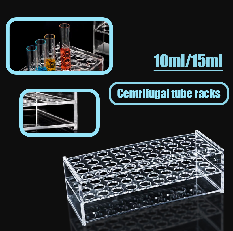 Centrifuge Tube Rack - 1Pcs 10/15ml 40holes Plexiglass Rack For