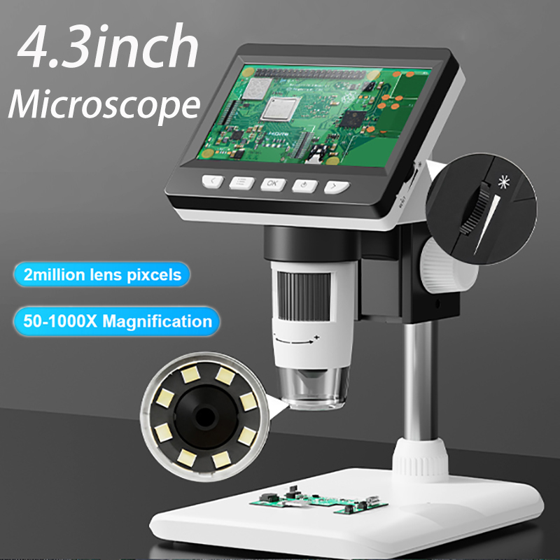 Medical Lab Microscope - Digital Microscope with 4.3inch IPS Screen